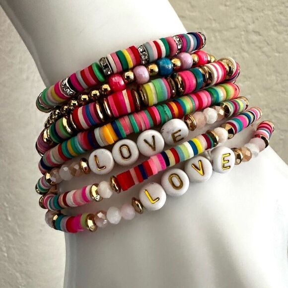 Colorful beaded bracelet bundle - Picture 1 of 7